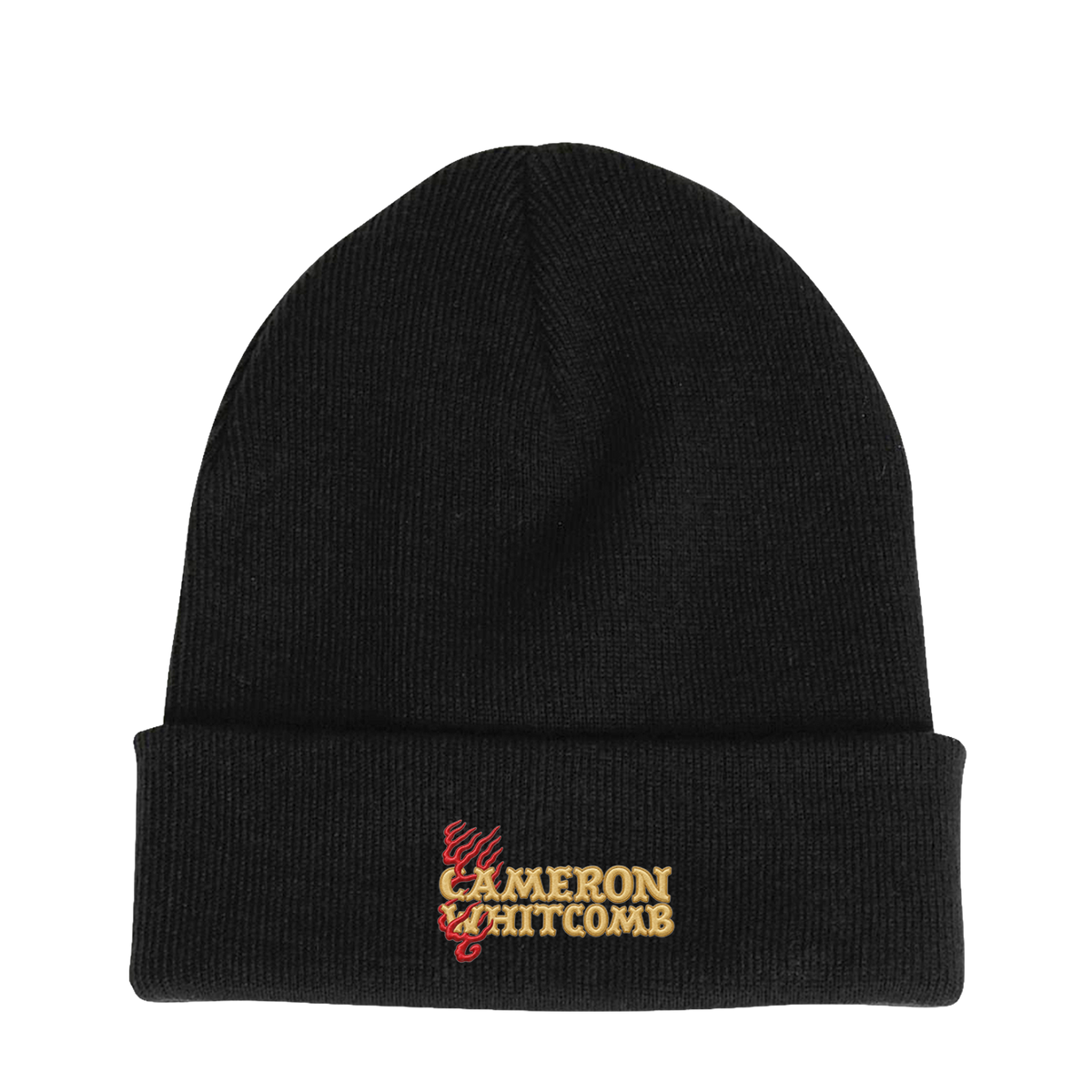 Black CW Embroidered Beanie